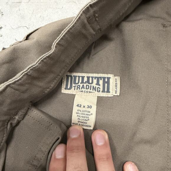 Duluth Trading Co Pants Men's 42x30 Brown Flex Fire Hose Standard Fit Cargo Work - Picture 6 of 9